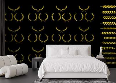 Gold Laurel Wreath Silhouette an award, achievement, heraldry, nobility, emblem, logo. Vector illustration. Wall mural