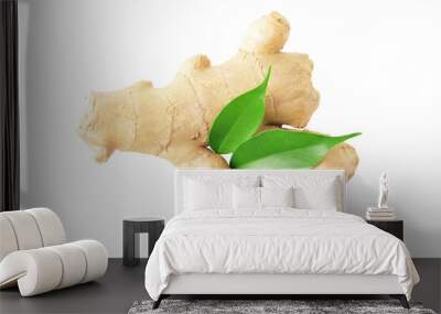 Fresh ginger isolated on white background Wall mural