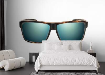 Sunglass | Green Color stylish sunglasses isolated on white background Wall mural