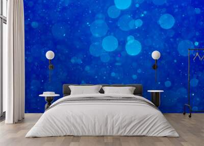 Abstract blue bokeh created by water background Wall mural