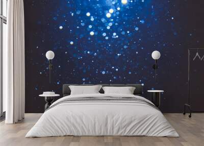 Abstract blue bokeh with black Wall mural