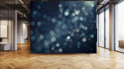 Abstract blue bokeh Wall mural