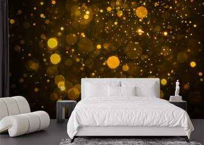 Abstract blur gold sparkle bokeh Wall mural