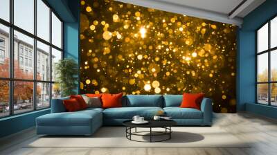 Abstract blur gold sparkle bokeh Wall mural