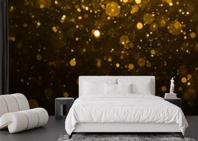 Abstract gold bokeh with black Wall mural