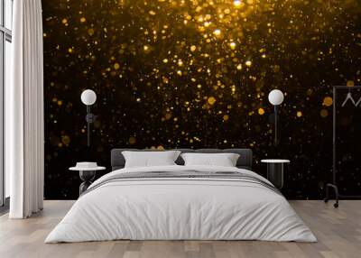 Abstract gold bokeh with black Wall mural