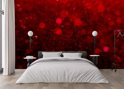 Beautiful red glitter vintage lights Wall mural