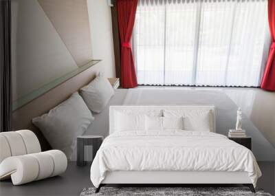 Beautiful white clean and modern bedroom Wall mural