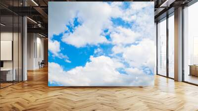 Blue sky and clouds in sunny day nature Wall mural