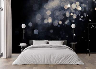 bokeh of lights on black Wall mural