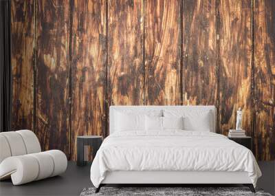 Dark brown old vintage wood texture Wall mural