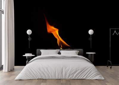 Fire flames on a black Wall mural