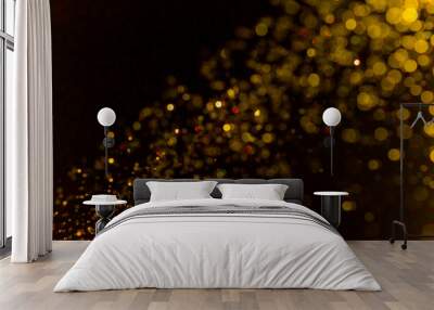 Gold bokeh of lights Wall mural