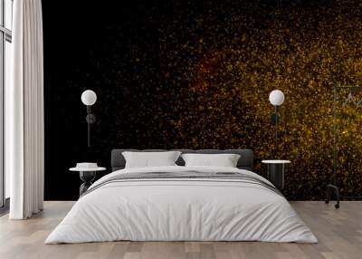 Gold bokeh on black Wall mural