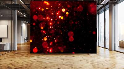 red bokeh on black background Wall mural