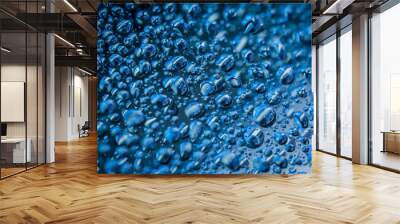 Water droplets on blue Wall mural