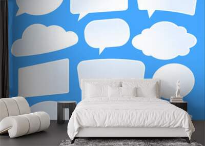 paper speech bubbles Wall mural