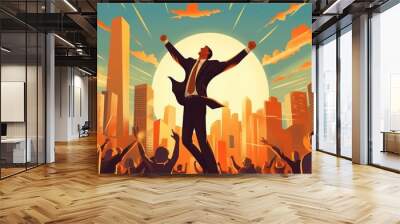 The inspiring business success stories in the business world. AI generated Wall mural