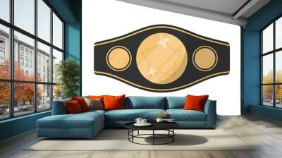 Boxing championship belt icon in cartoon style isolated on white background. Boxing symbol stock vector illustration. Wall mural