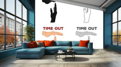 Gesture of a time out.Basketball single icon in cartoon style vector symbol stock illustration web. Wall mural