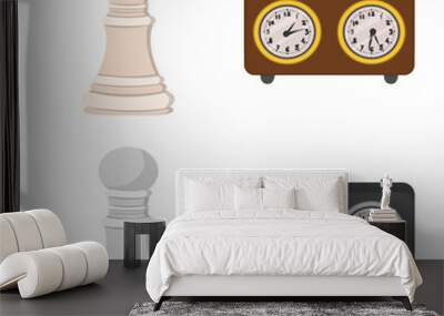 Vector illustration of checkmate and thin icon. Set of checkmate and target vector icon for stock. Wall mural