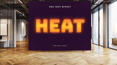 Heat hot 3d text effect Wall mural