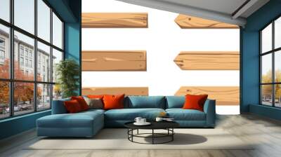 set of bundle illustration of wooden planks. isolated on a white background. eps 10 Wall mural