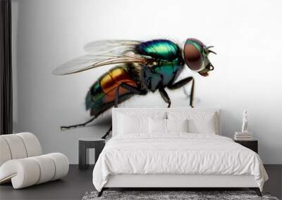 green fly isolated on white background Wall mural