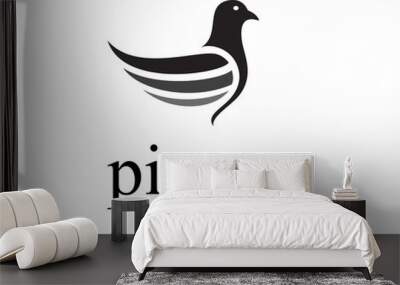 creative pigeon logo design template abstract Wall mural