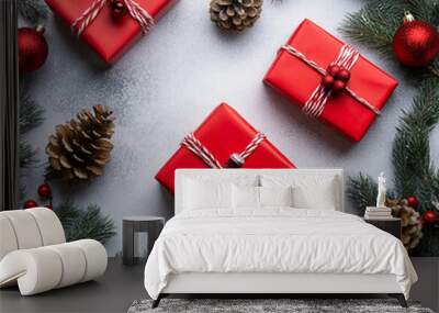 Christmas gift background Wall mural