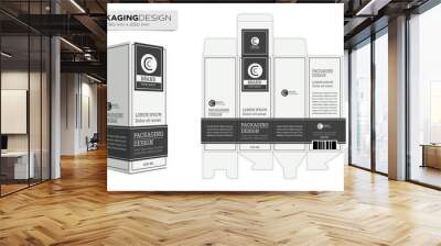 packaging design template box layout for cosmetic product. vintage concept vector Wall mural