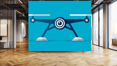 Drone icon inf flat style illustration. Modern gadget on color background. Vector object for you project Wall mural