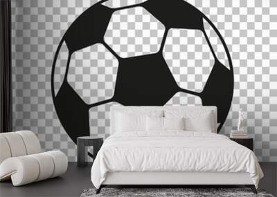 Football icon in flat style. Vector Soccer ball on transparent background . Sport object for you design projects Wall mural