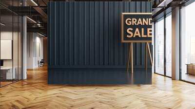 Stylish display of a grand sale sign on an elegant backdrop, perfect for promotional materials and marketing visuals. Wall mural