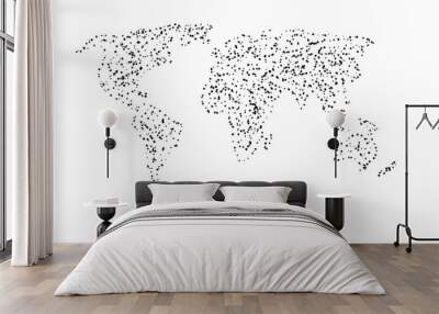  World map with random dot . concept of global Digital network Wall mural