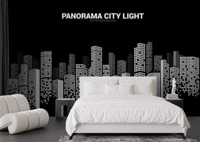 Panorama city Building background with windows pixel shape Wall mural