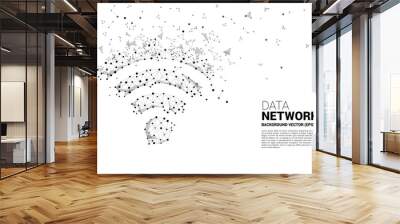 Vector dot connect line circuit board style mobile data icon. Concept for data transfer of mobile and wi-fi data network. Wall mural