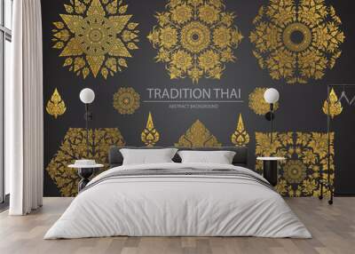 Set of Thai art element, Decorative motifs. Ethnic Art, icon vector Wall mural