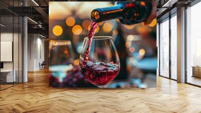 pouring wine in a glass Wall mural