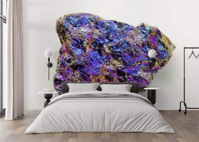 Iridescent multicolored Peacock ore mineral Wall mural