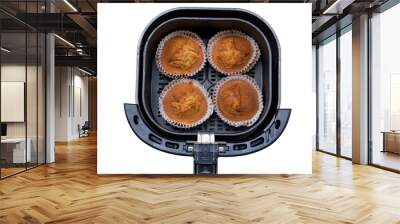 Making Sweet Banana muffins with air fryer isolated on white background included clipping path. Wall mural