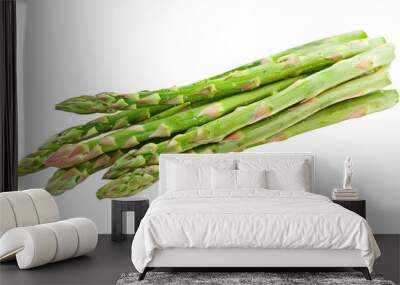 Asparagus fresh green organic vegetable healthy vegetarian season nature isolated white background Wall mural