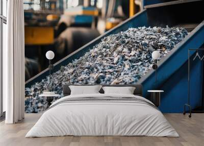 Industrial Waste Material in Processing Facility Wall mural