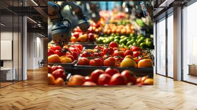 Modern Robots in Agricultural Processing of Fresh Produce Wall mural