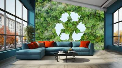 environment sustainable circular economy for future growth of business Carbon neutral and net zero environment A climate-neutral long-term strategy greenhouse  targets on nature background Wall mural