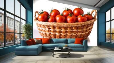 Tomatoes basket of fresh tomatoes ripe and ready for use in traditional African dish Wall mural