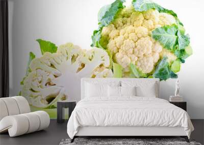 Cauliflower isolated on white background Wall mural