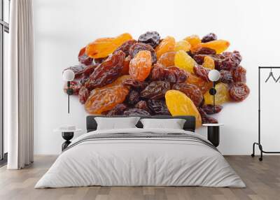 Raisins on a white background Wall mural