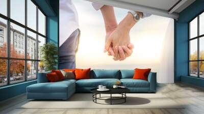 Couple holding hands Wall mural