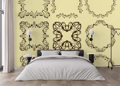 illustration of set of vintage design elements Wall mural